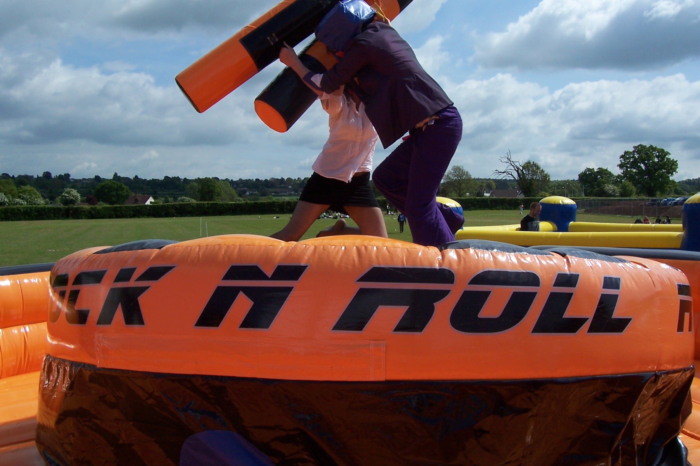 If you think this looks like an ordinary Gladiator Duel-type inflatable, you are mistaken! The majestic podium moves with your weight, making it incredibly difficult to remain standing whilst trying to knock your opponent off! Great fun for corporate events, or in your back garden if it's big enough! Battle friends and family to become the victor! Suitable for all ages.